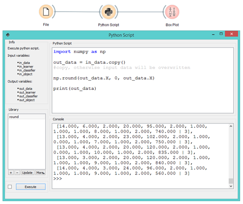 PythonScript widget